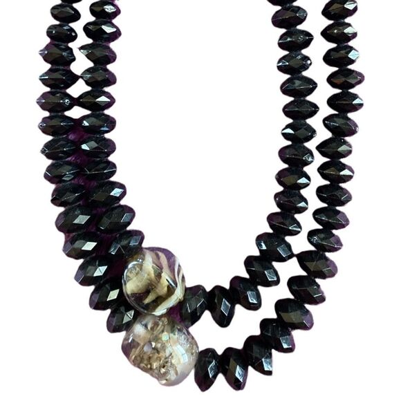 Black Acrylic Choker Style Necklace - Picture 1 of 6